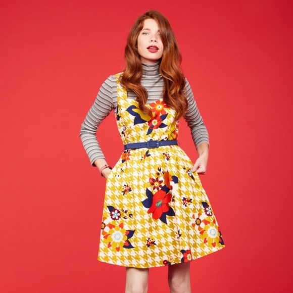 Modcloth "Biking Through Brussels" Dress in Fall Flowers - Picture 1 of 5